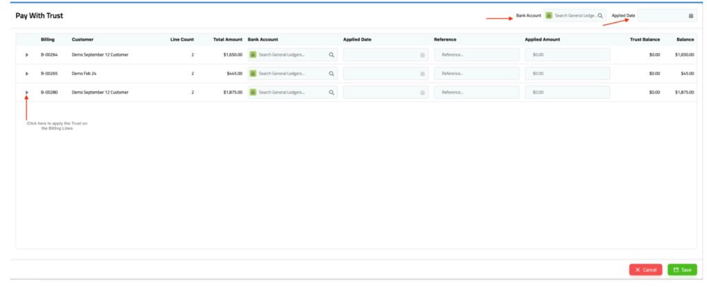 Bulk Payment Screen